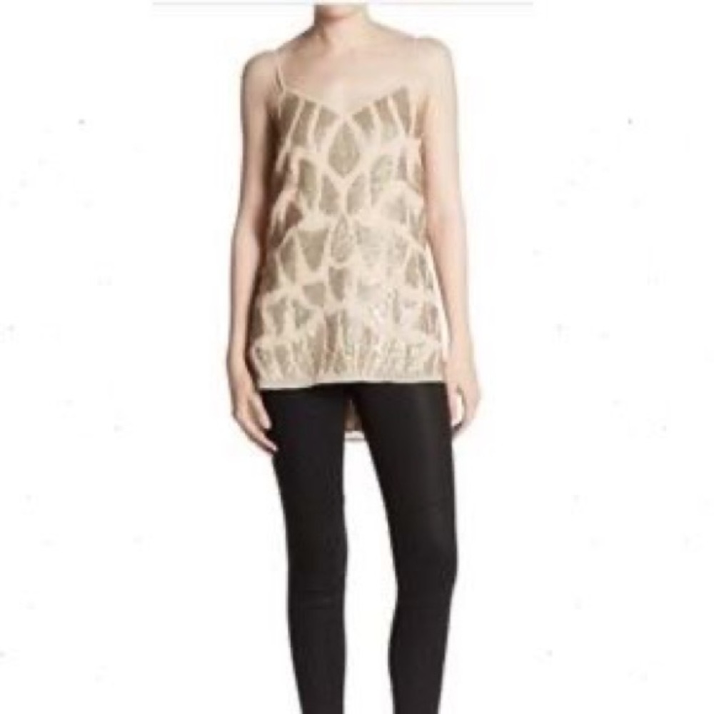 Needle & Thread Embellished Sequin Rose Gold Top-US size 2